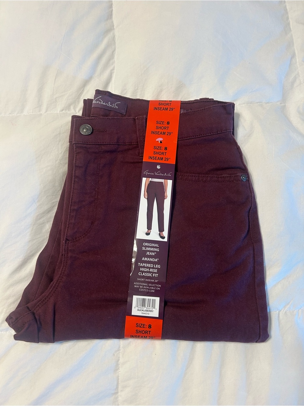 GLORIA VANDERBILT | Original Slimming Jean, Amanda, Huckleberry, Size 8 Short